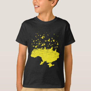 Camiseta Símbolos Ucranianos Mapa da Ucrânia Ucrânia Pássar