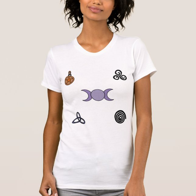 Camiseta Símbolos Wiccan e Pagan (Frente)