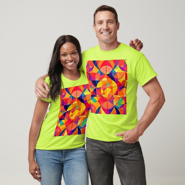 Camiseta Simetria de Abstrato vibrante (Unissex)