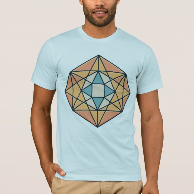 Camiseta Simetria estelar em forma geométrica sagrada (Frente)