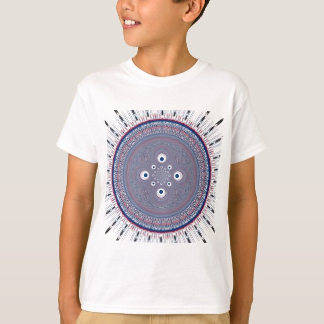 Camiseta Simetria hipnótica: Arte Geométrica Abstrato (Frente)