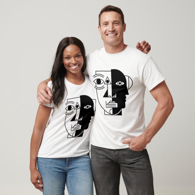 Camiseta Simetria Interrompida A Face Entre Ângulos Camiset (Unissex)