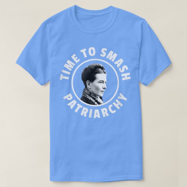 Camiseta Simone De BeauvoirTime To Smash Patriarchy Feminis (Frente do Design)