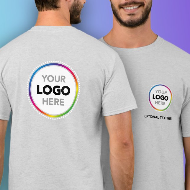 Camiseta Simple Business Logo T-Shirt - Front & Back Print (Criador carregado)