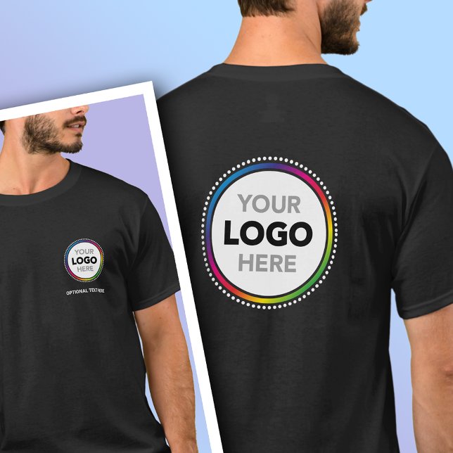 Camiseta Simple Business Logo T-Shirt - Front & Back Print (Criador carregado)