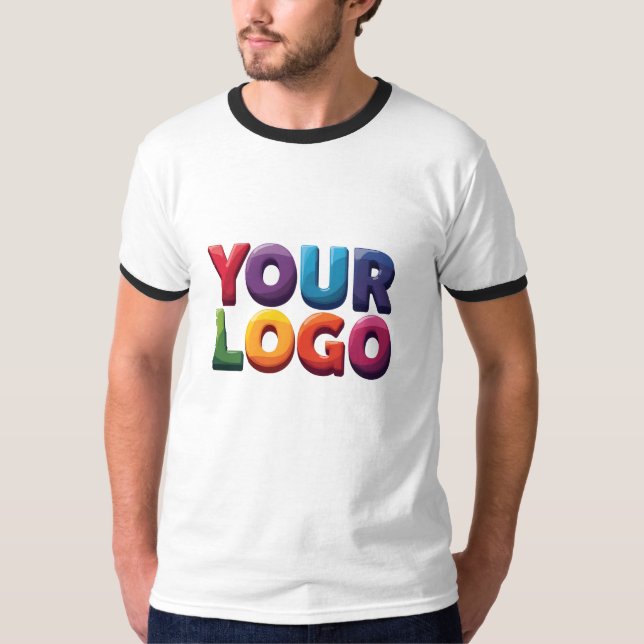 Camiseta Simple Custom Logo and Text Business (Frente)
