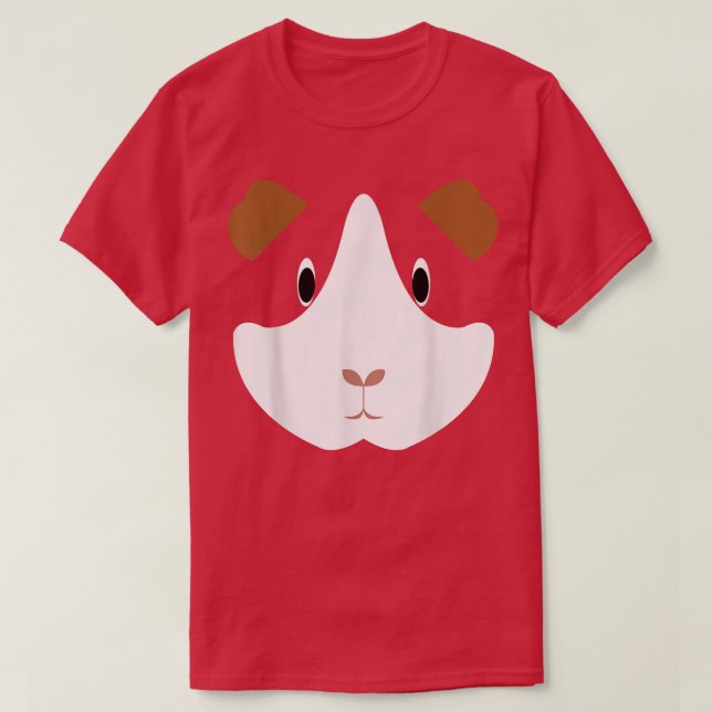 Camiseta Simple Guinea Pig Face Costume  (Frente do Design)