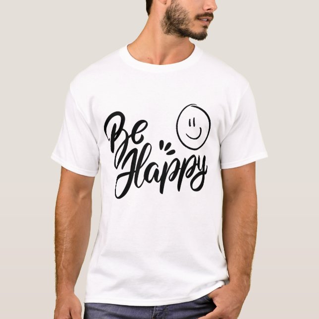Camiseta Simple Happy Flower - Good Vibes Smile Design (Frente)
