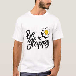 Camiseta Simple Happy Flower - Good Vibes Smile Design