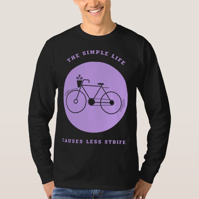 Camiseta Simple Life Bicycle Biking  Environmental (Frente)