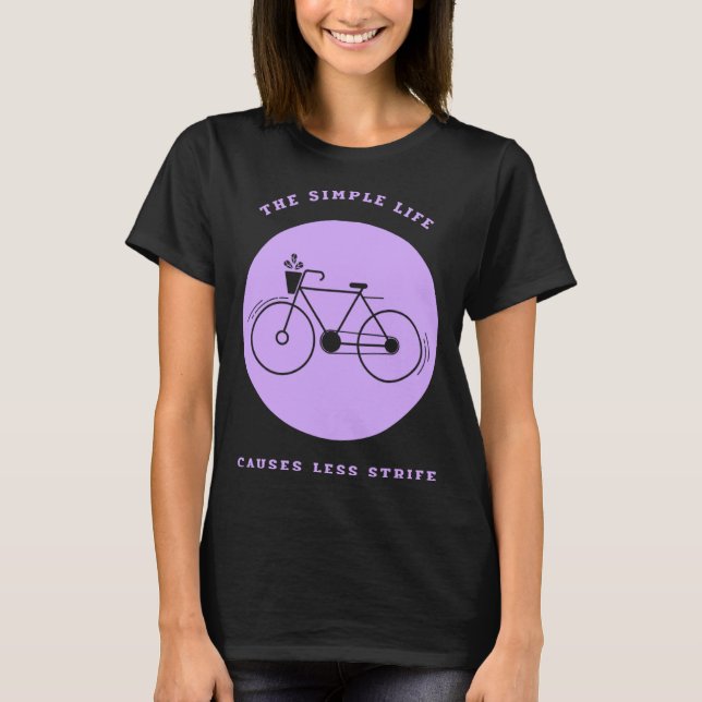 Camiseta Simple Life Bicycle Biking  Environmental (Frente)