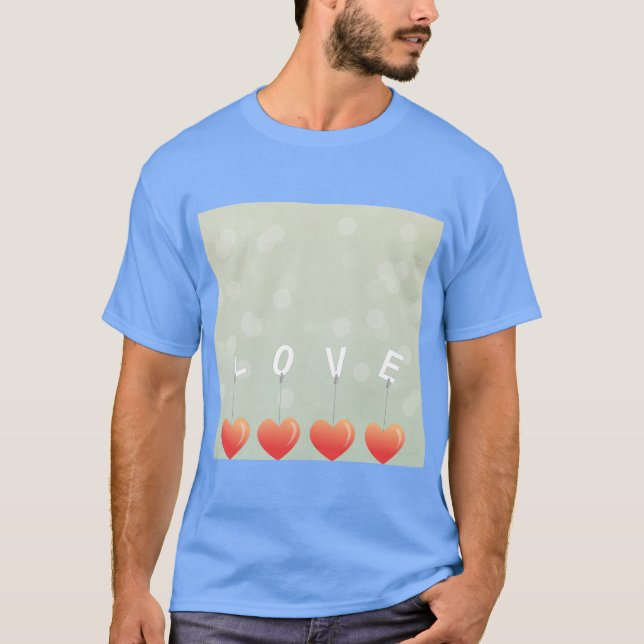 Camiseta Simple Love Heart Graphic T-Shirt (Frente)
