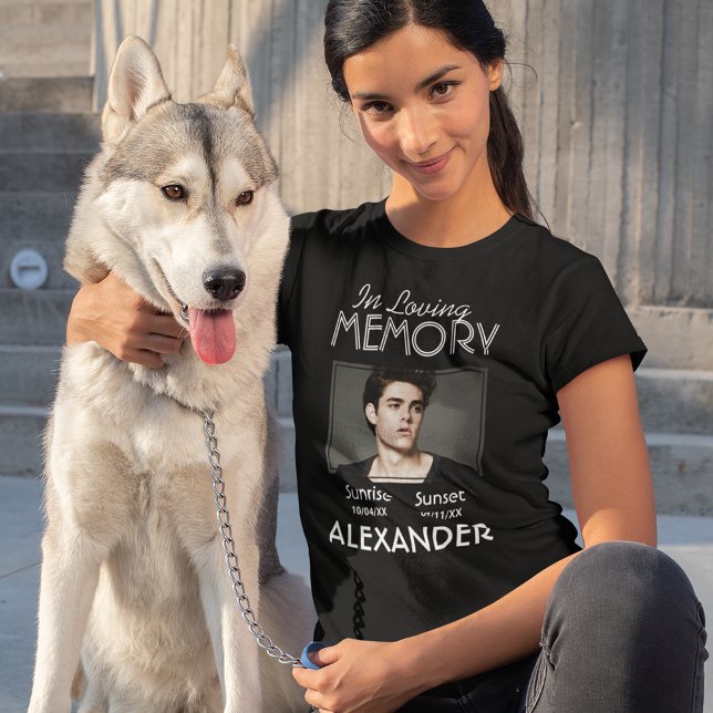 Camiseta Simple Memorial Funeral Foto T-Shirt (Criador carregado)