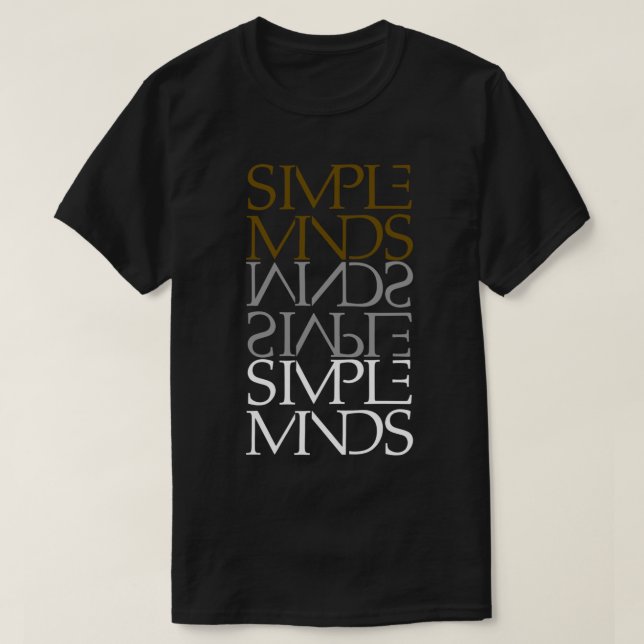 Camiseta Simple Minds Logo (White &amp; Gold) Classic T-Shi (Frente do Design)