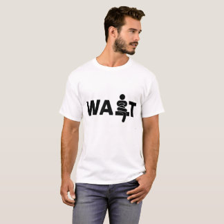 Camiseta Simple Modern Black and White "WAIT" Text Design