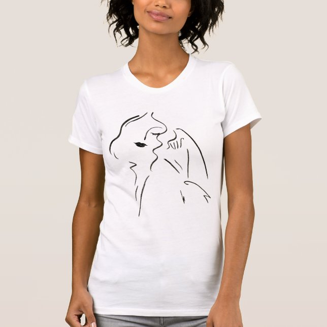 Camiseta Simple Study - Desenho de uma Senhora (Frente)
