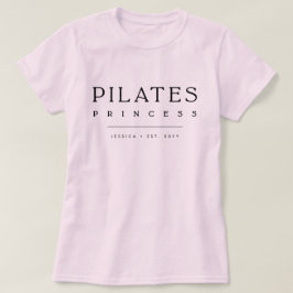 Camiseta Simple Typography Custom Pink Pilates Princess
