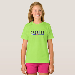 Camiseta Simples Bandeira de Carta Moderna de Dubrovnik Cro