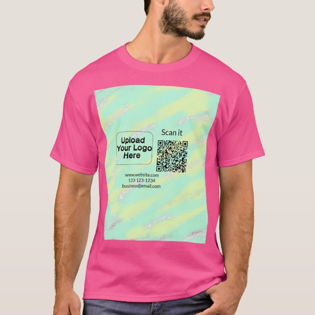 Camiseta Simples código q r adicionar logotipo nome de códi (Frente)