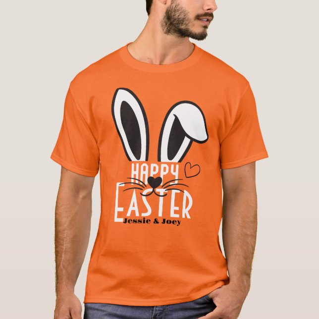 Camiseta simples coelhinho de páscoa simples e fofo costume (Frente)