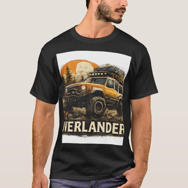 Camiseta simples com imagem de carro para homens (Frente)