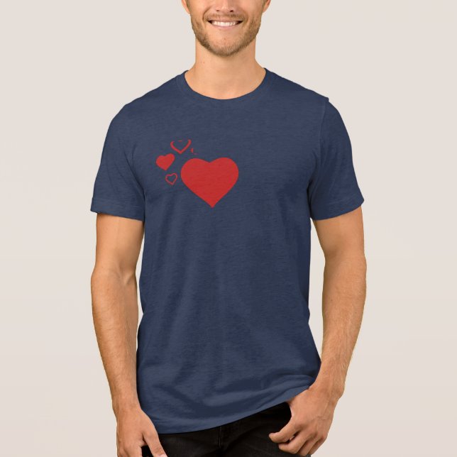 Camiseta Simples Coração Vermelho Amor (Frente)