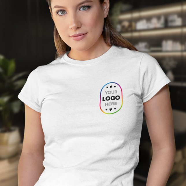 Camiseta Simples de Negócios com Logo (Criador carregado)