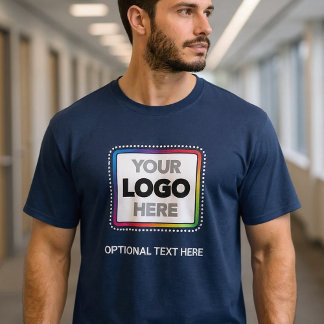 Camiseta Simples de Negócios com Logotipo e Texto