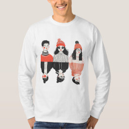 Camiseta Simples desenho moderno de pessoas legal