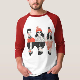 Camiseta Simples desenho moderno de pessoas legal