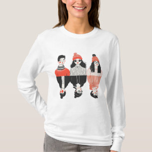 Camiseta Simples desenho moderno de pessoas legal