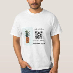 Camiseta Simples detalhes de negócios de código q r de frut