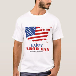 Camiseta Simples Dia do Trabalho Elegante com bandeira dos