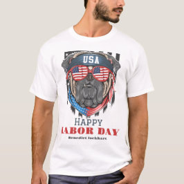 Camiseta Simples Dia do Trabalho Elegante com bandeira T-Sh