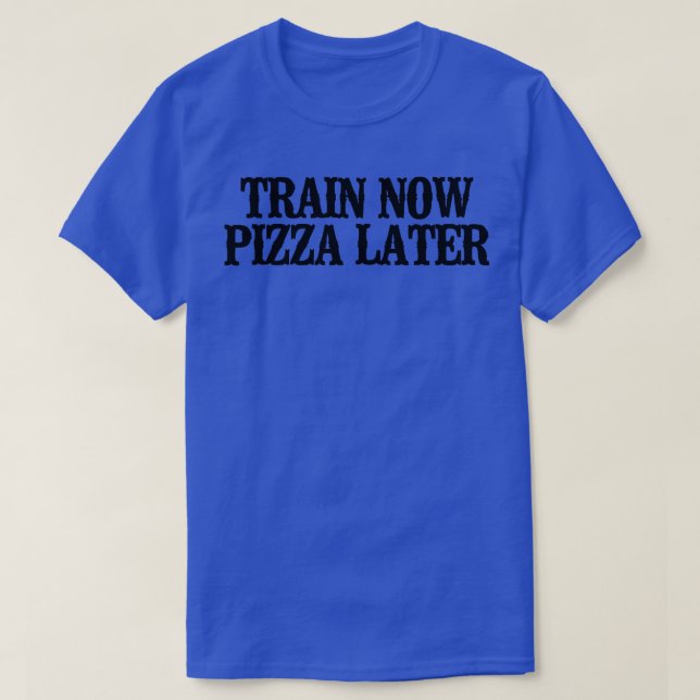 Camiseta Simples Dizendo Comboio Engraçado Agora Pizza Depo (Frente do Design)