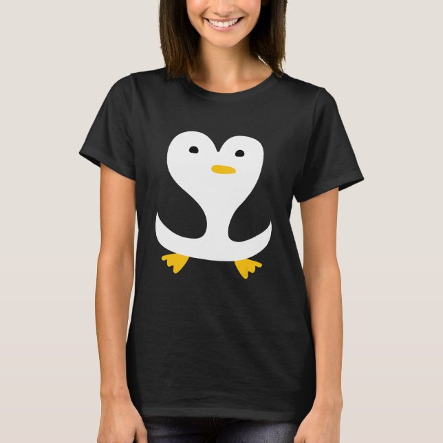 Camiseta Simples e Divertido Pinguim Bonito (Frente)