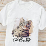 Camiseta Simples e Legal Tipografia do Cat<br><div class="desc">Esta design simples e moderna é composta por uma tipografia moderna e simples de escrita lúdica. Adicione uma foto personalizada do seu gato.</div>