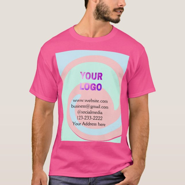 Camiseta simples e mínimo adicione seu logotipo/design aqui (Frente)