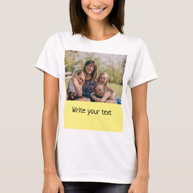 Camiseta simples e mínimo adicione seu natal de fotos de te (Frente)