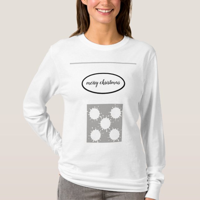 Camiseta simples e mínimo adicione seu texto foto natal nat (Frente)
