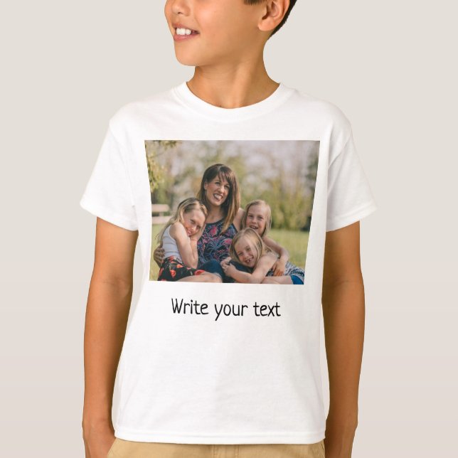 Camiseta simples e mínimo adicione seu texto foto natal nat (Frente)