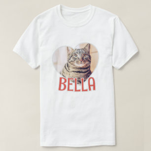 Camiseta Simples e Moderno Nome e Foto do Coração