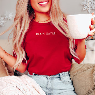 Camiseta Simples e Na moda Buon Natale Natal italiano