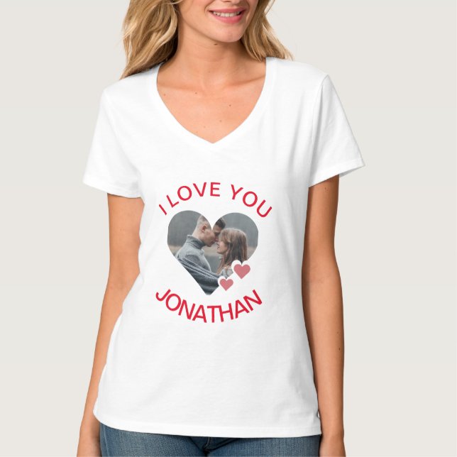 Camiseta Simples Elegante Namorados de Amor Bonito Casal (Frente)