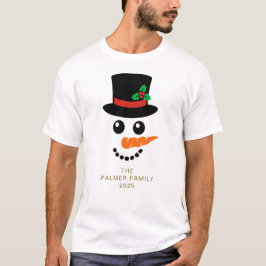 Camiseta Simples Elegante Snowman Família de Natal