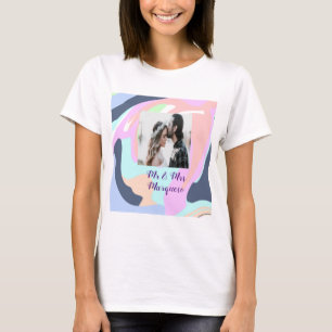 Camiseta simples minimal adicione sua foto de pintura paste