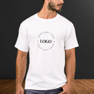 Camiseta Simples minimalista de logotipo comercial em círcu