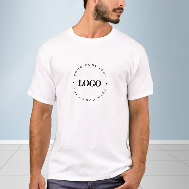 Camiseta Simples minimalista de logotipo comercial em círcu (Criador carregado)