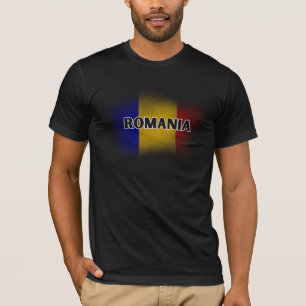 Camiseta Simples Moderno Romênia - Letra Flag Souvenir