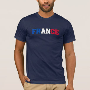 Camiseta Simples Moderno Roupa de Bandeira Nacional da Fran